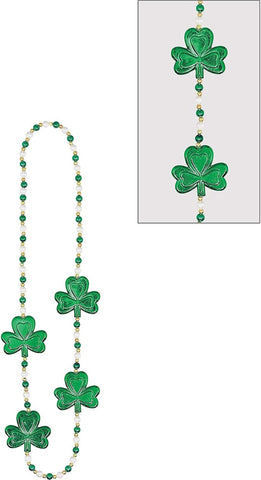 St. Patrick's Day Shamrock 42" Plastic Necklace