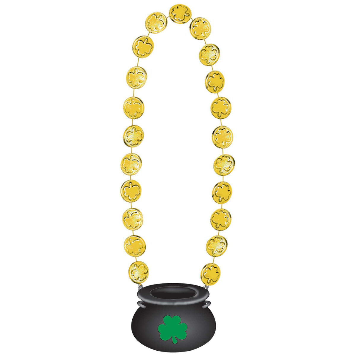 St. Patrick's Day Gold Coin 36" Plastic Necklace