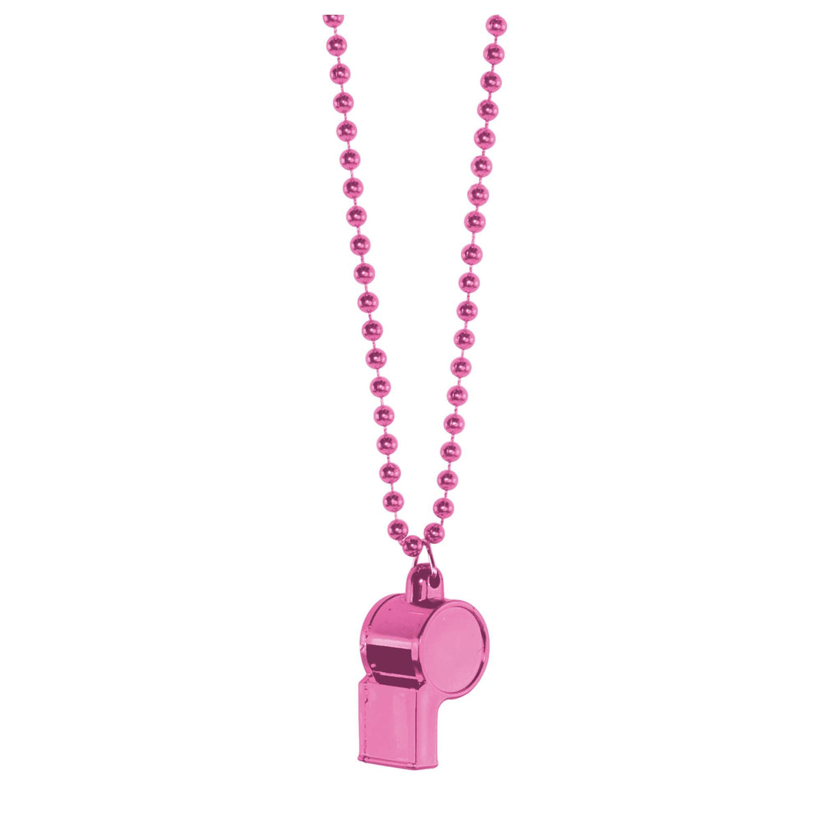 Pink Whistle On Chain Necklace 36"