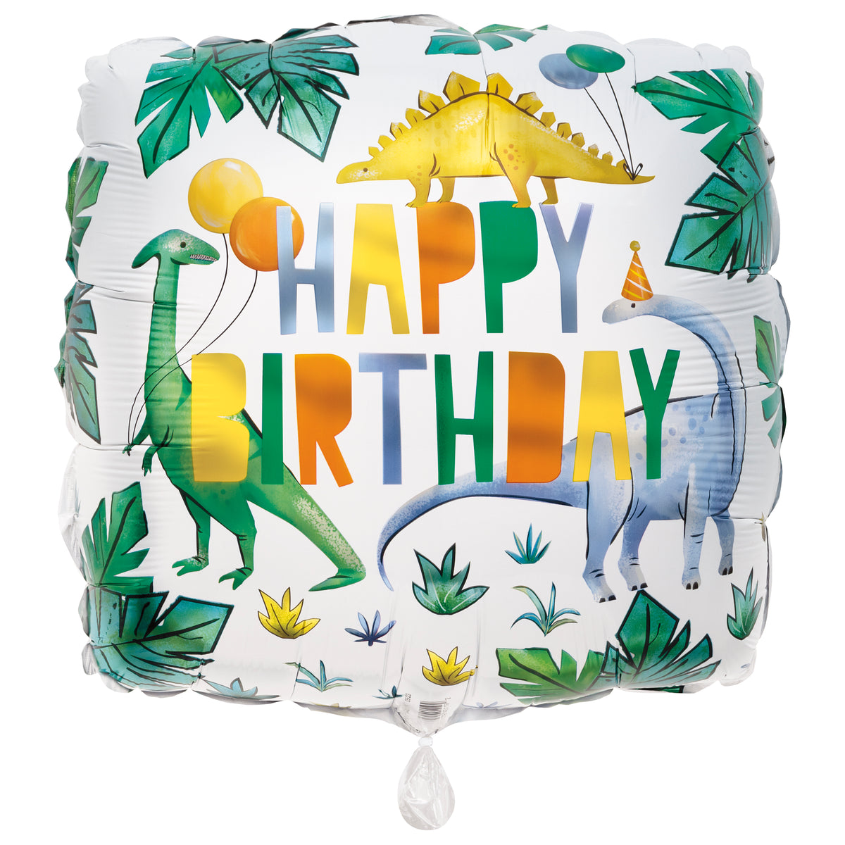 Partying Dinosaurs Square Foil Balloon 18  Bulk"