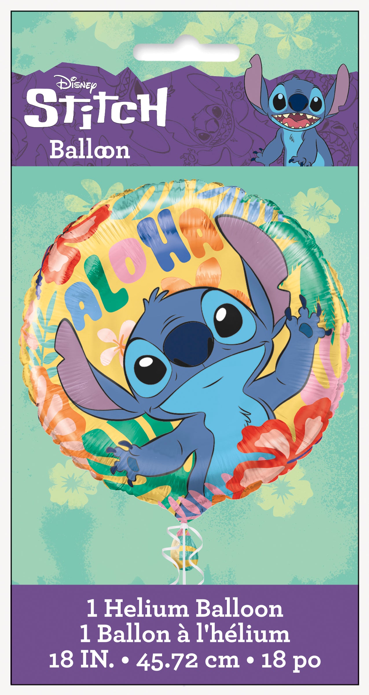 Disney Stitch 18" Round Foil Balloon – Packaged Party Balloon