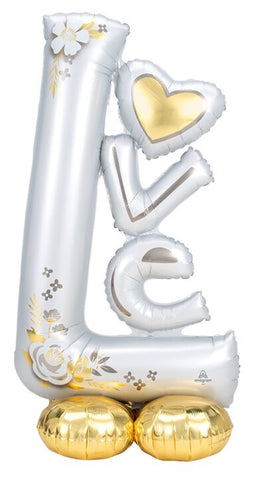 L-O-V-E Wedding 58" AirLoonz Floor Standing Mylar Balloon