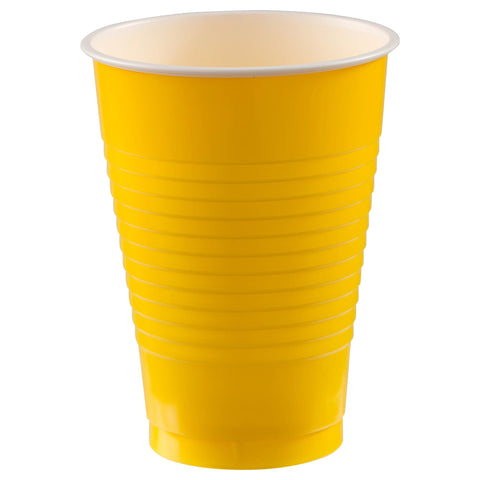 12 oz. Plastic Cups, 20 ct- Yellow Sunshine