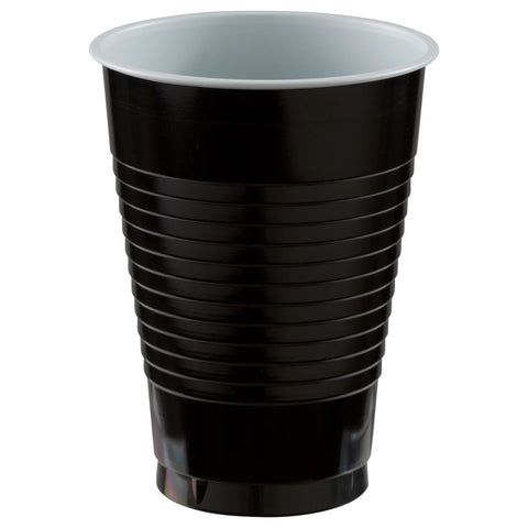 Black 12 oz. Plastic Cups