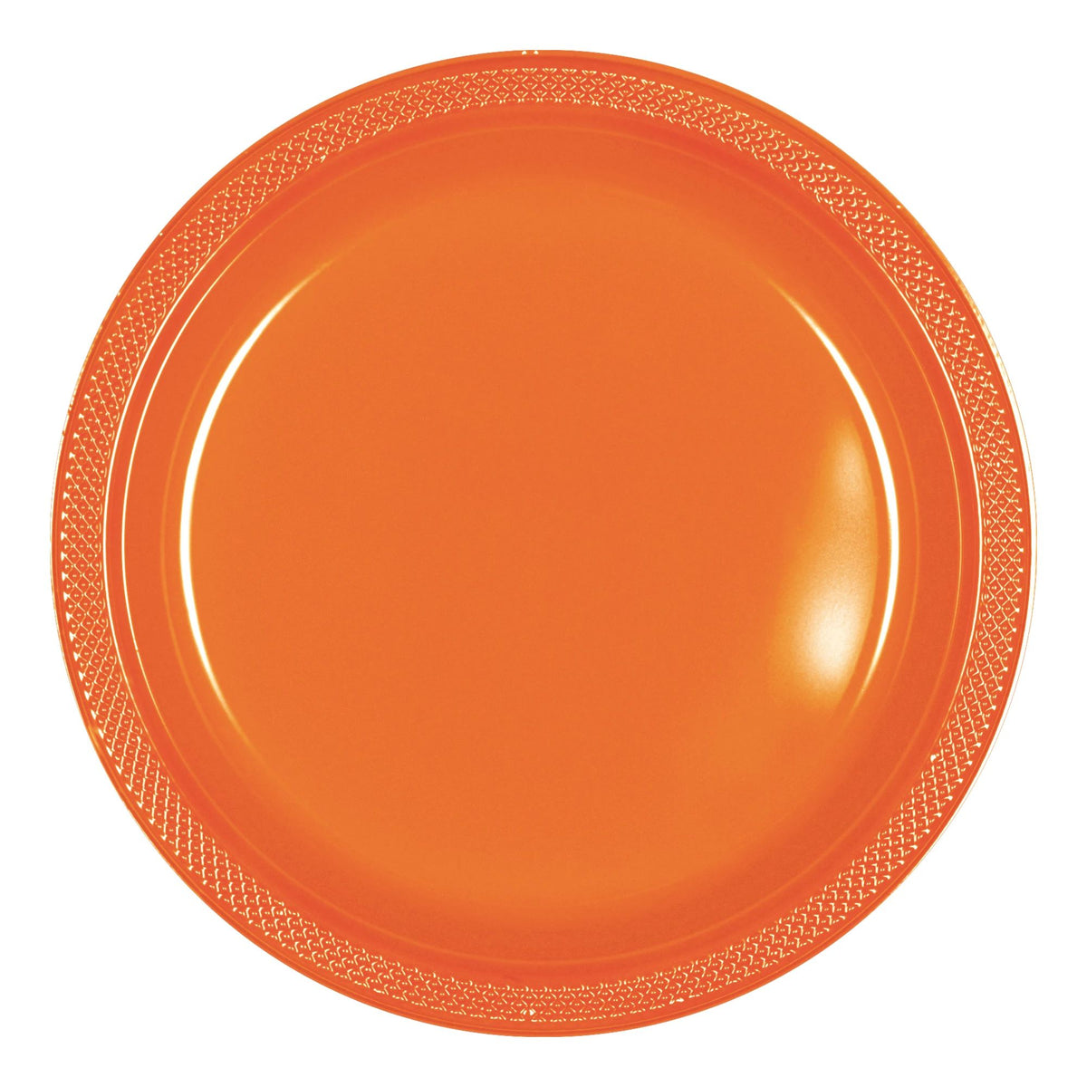 Orange 7" Round Plastic Plates 20 count