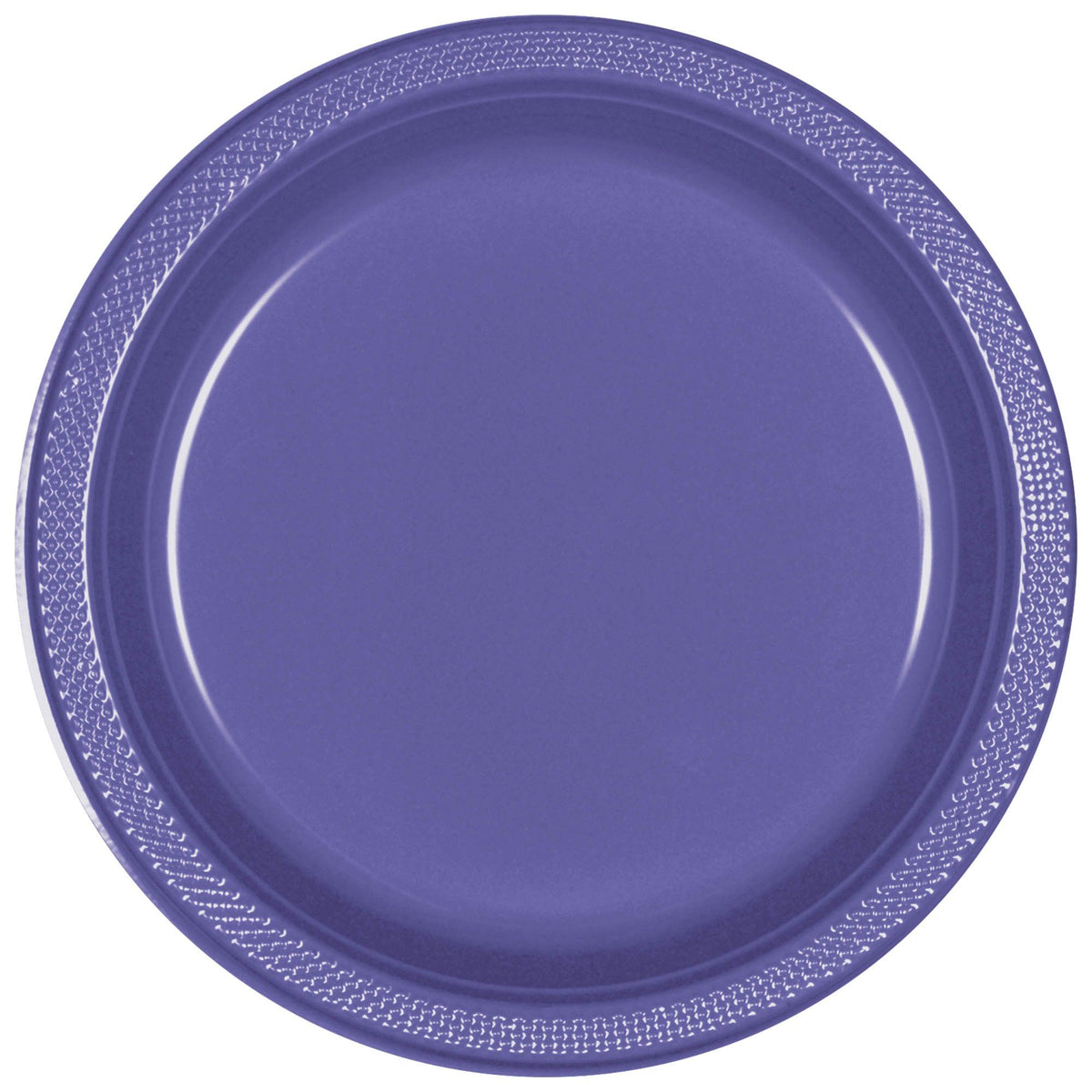 Purple 7" Round Plastic Plates 20 count