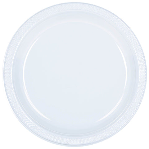 Clear 9" Round Plastic Plates, 20 count