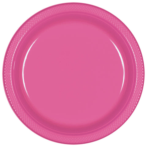 Pink  10" Round Plastic Plates, 20 count