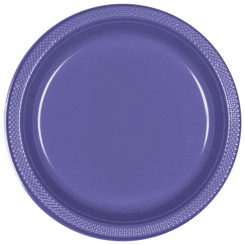 Purple 10" Round Plastic Plates, 20 count
