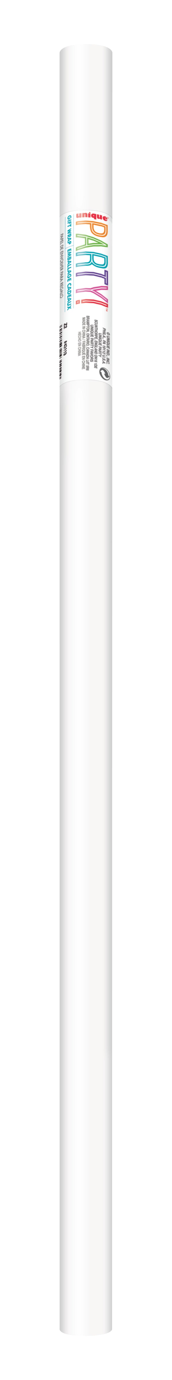 White Solid Color Gift Wrap – 30 in x 5 ft Wrapping Paper Roll