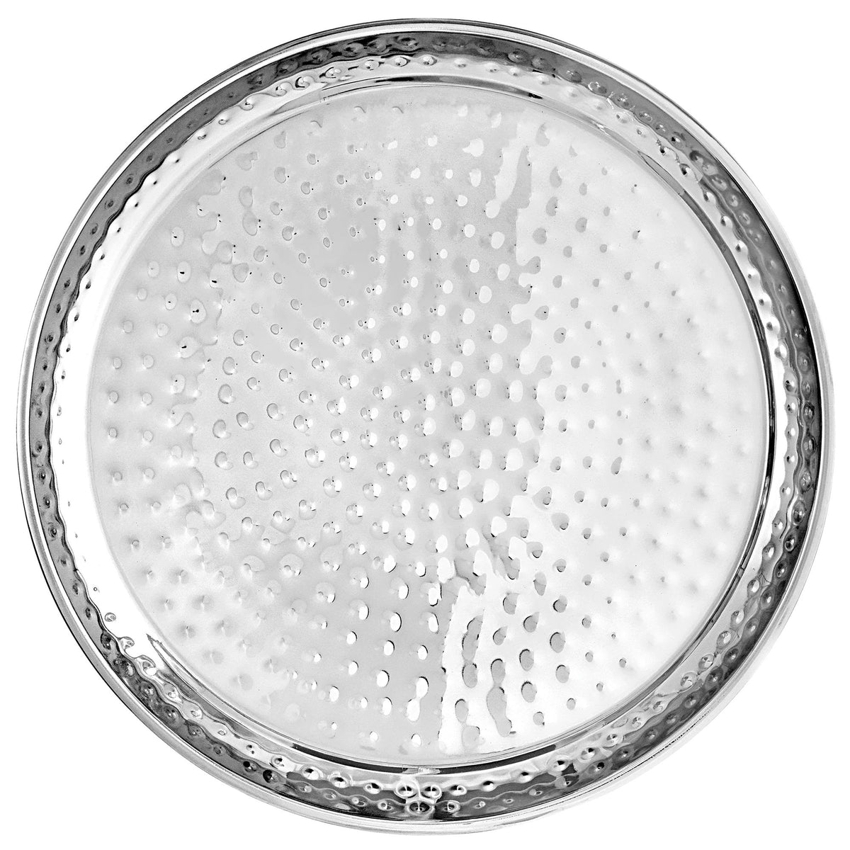 Hammered Stainless Steel Silver 15 1/2" Tray