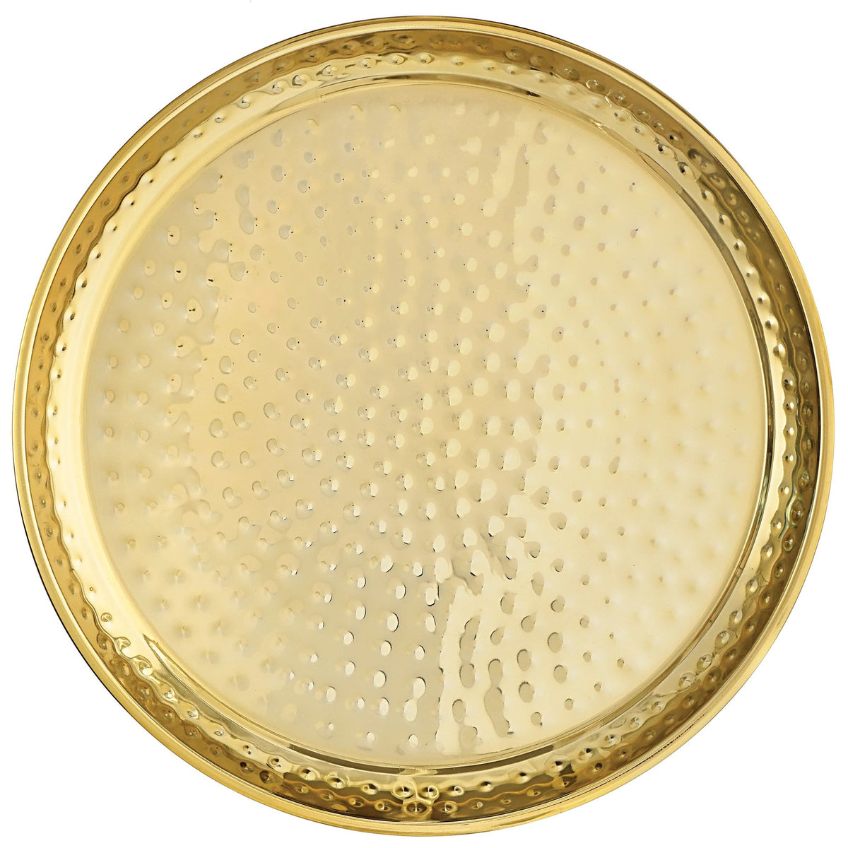 Hammered Stainless Steel Gold 15 1/2" Tray