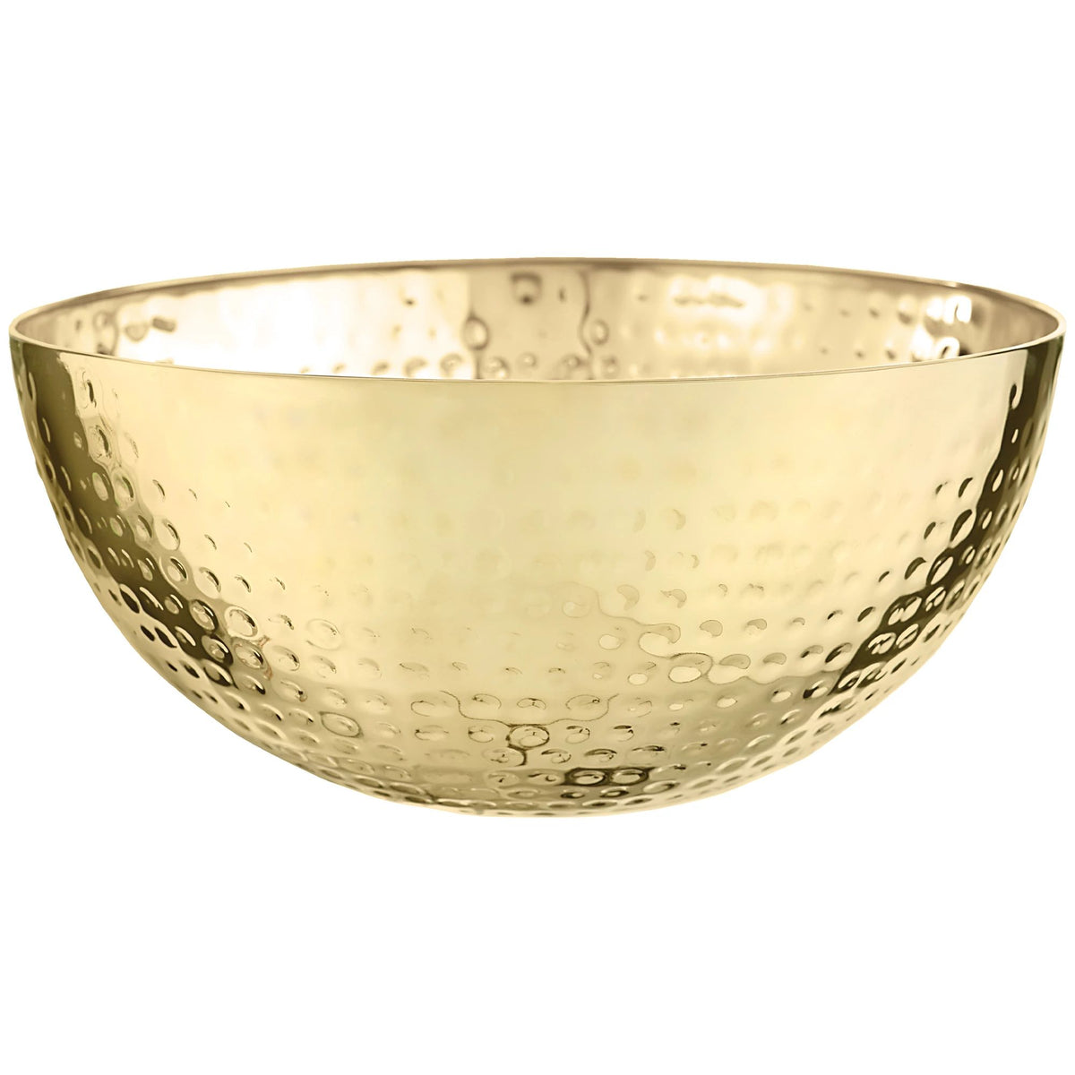 Large Hammered Stainless Steel Gold Bowl