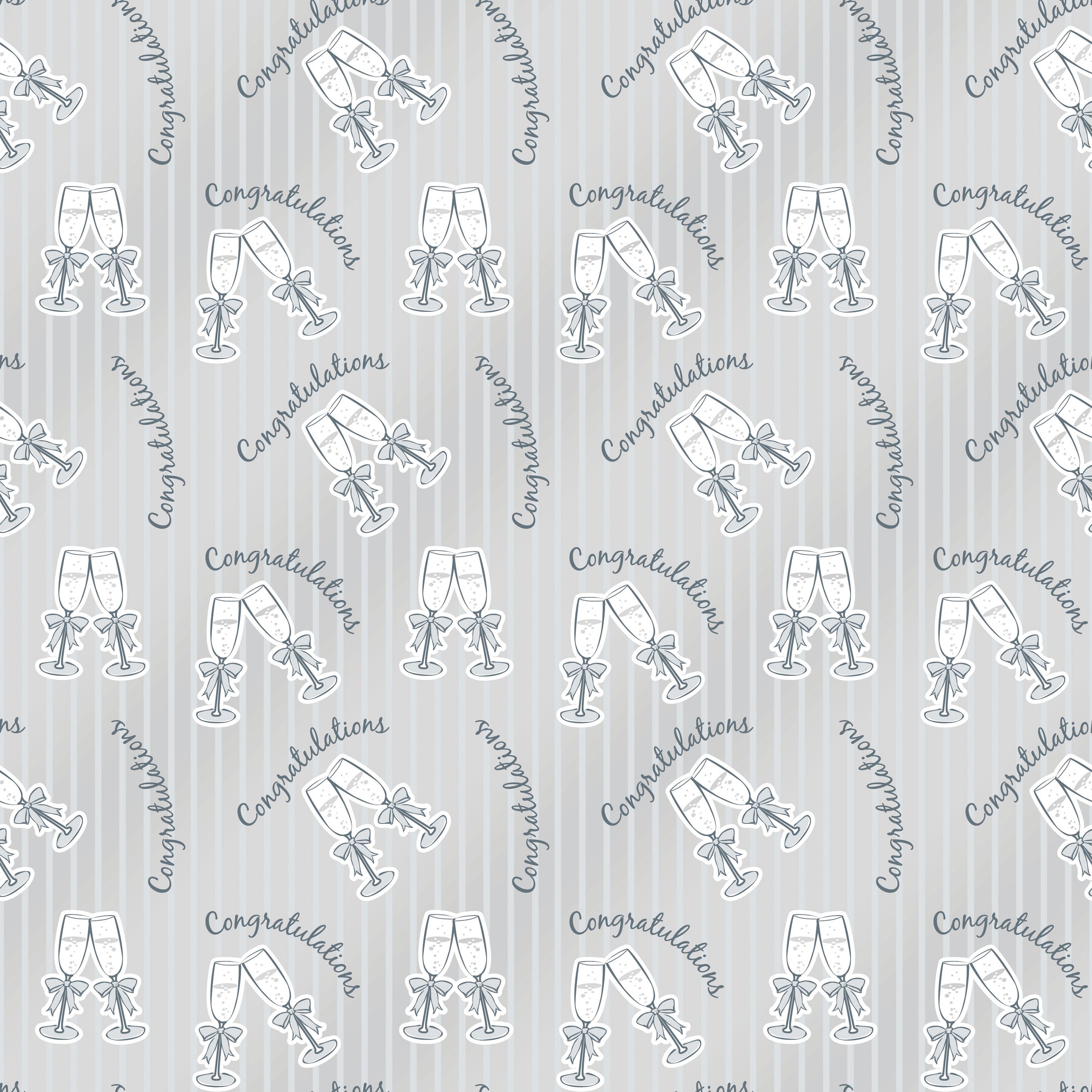 Metallic “Congratulations Bubbly” Gift Wrap – 30 in x 5 ft Celebration Wrapping Paper