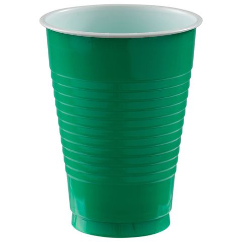 Festive Green 12oz Plastic Cups- 50 ct