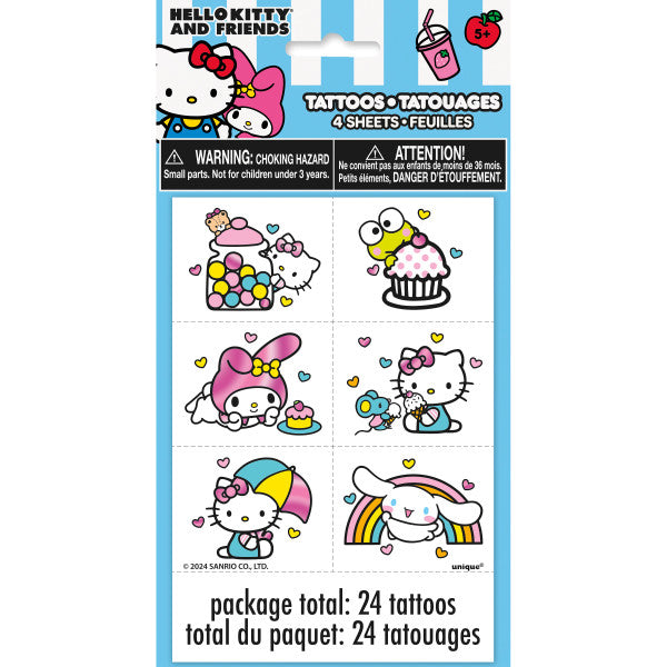 Hello Kitty temporary tattoo pack in original packaging
