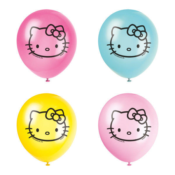 Assorted Hello Kitty balloons showing colorful designs and character prints Party Fair Manahawkin NJ