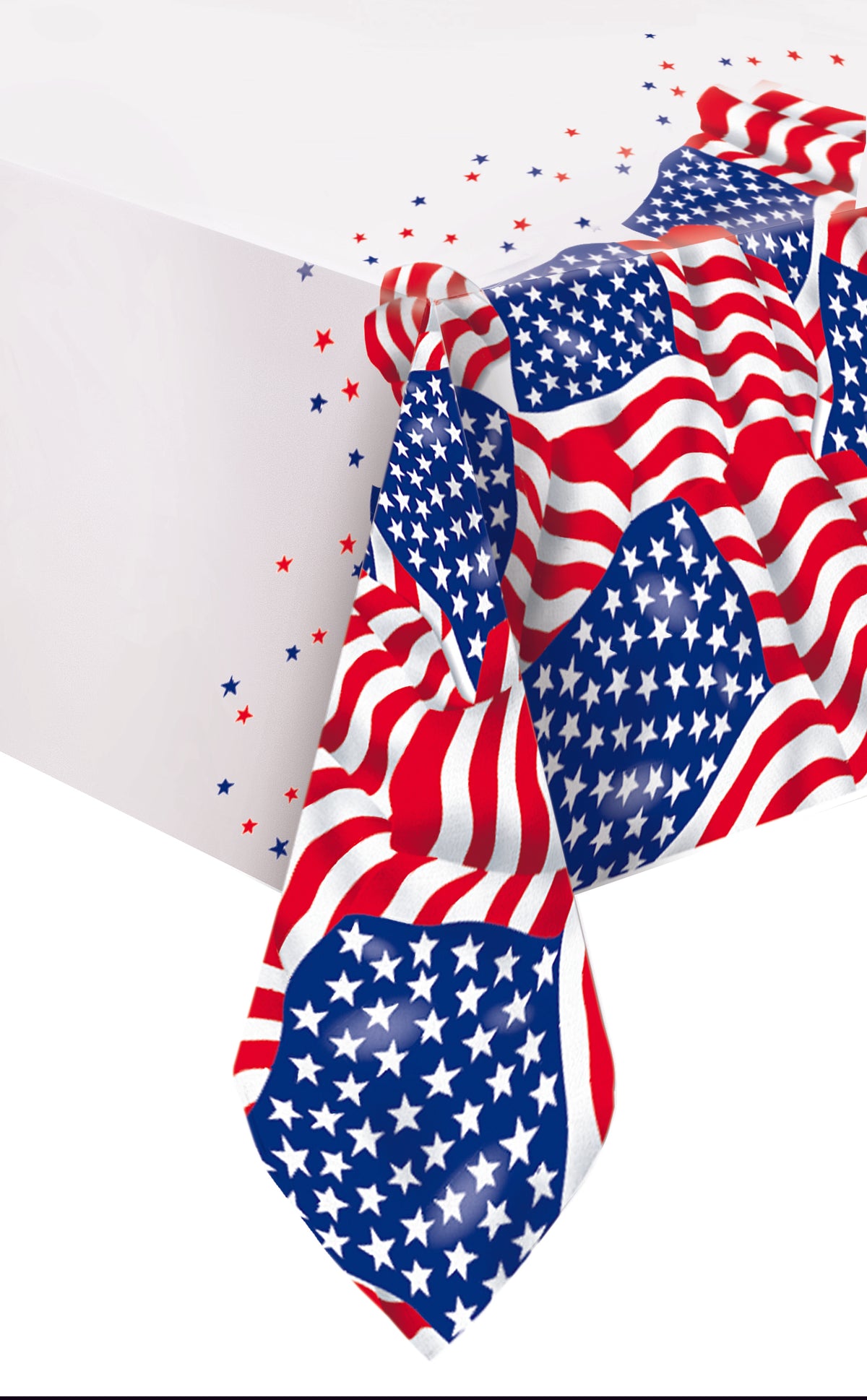 USA Flag Plastic Tablecover 54"X84"