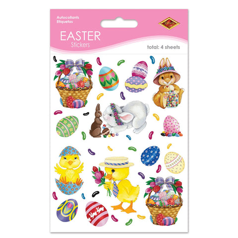Easter Basket and Friends stickers assortment with bunnies eggs chicks and baskets 56