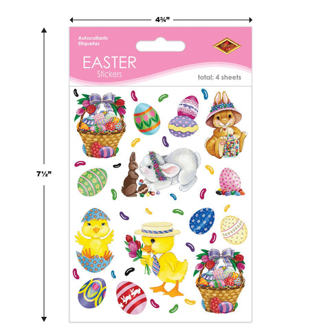 Easter sticker size comparison showing small decorative stickers for crafts and rewards