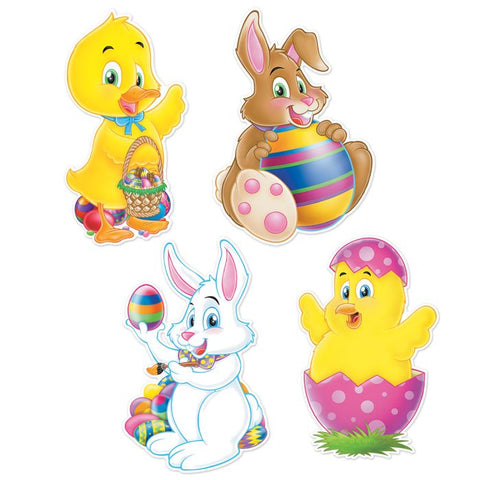 Easter cutouts decorations 14 inch double sided bunnies and chicks for window and wall displays in Manahawkin NJ
