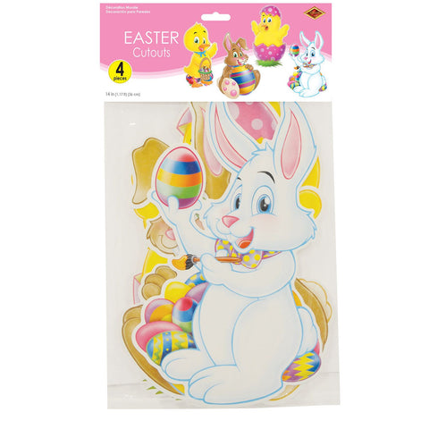 Easter cutouts packaging showing 4 count set with 2 bunnies and 2 chicks