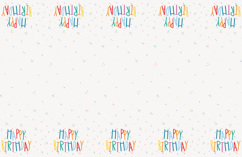 Birthday Mayhem Rectangular Plastic Table Cover  54 x 84"  Short Fold"
