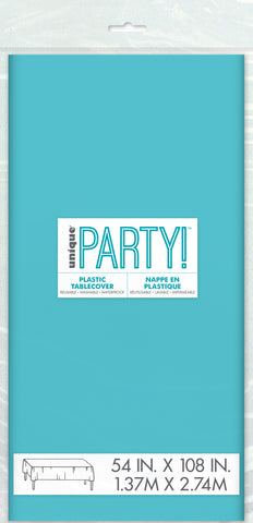 Teal Plastic Table Cover 54"x 108",  1 Per Package