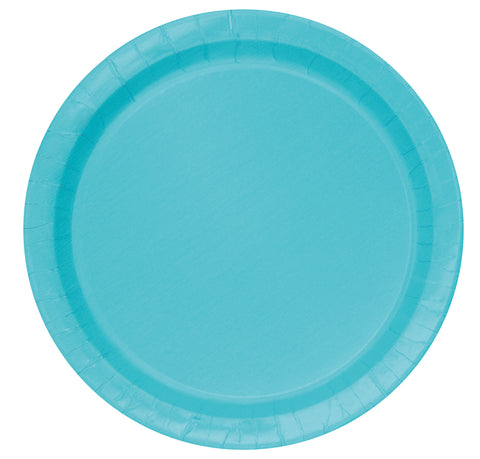 Terrific Teal Round 7" Dessert Plates – 20ct | Small Disposable Party Plates for Cake, Appetizers, Birthdays, Events