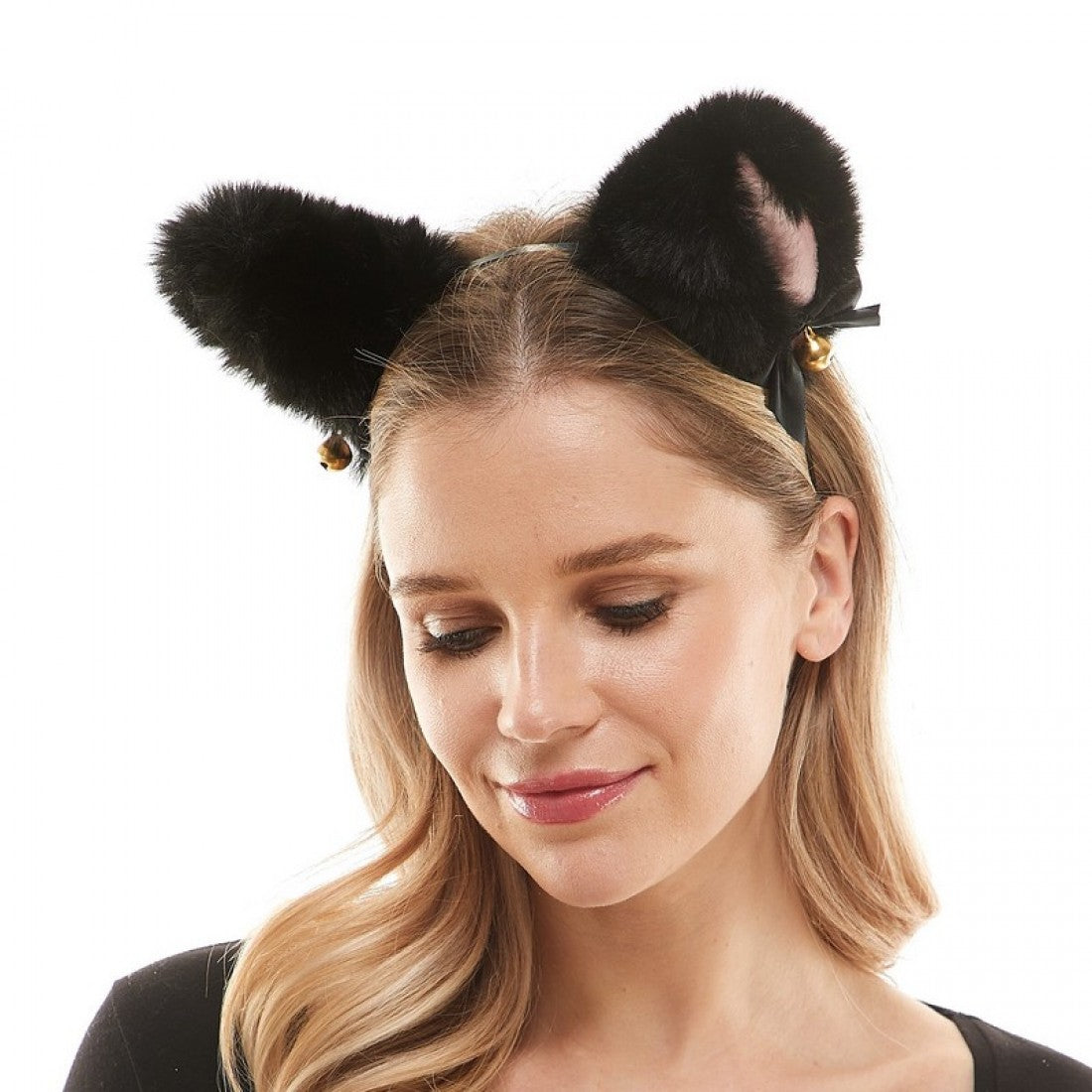 Black Furry Ears Headband