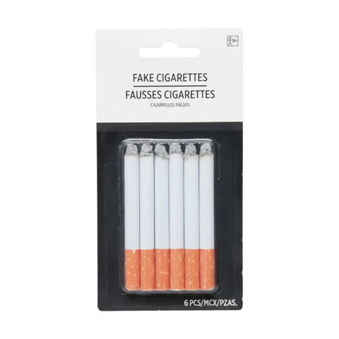 Fake Cigarettes in Manahawkin, NJ at Party Fair, showing six no-smoke novelty costume cigarettes with a cherry-like reflective glow