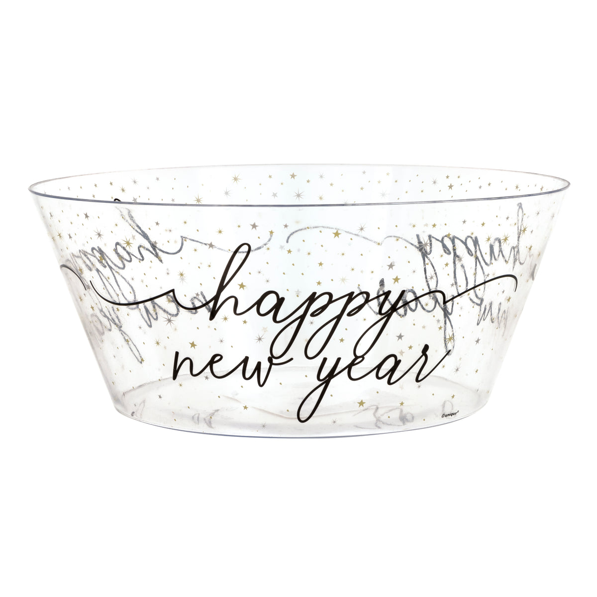 New Year Disco Theme Plastic Serving Bowl -Shiny NYE Snack & Chip Bowl
