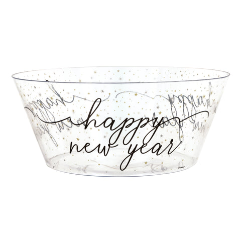 New Year Disco Theme Plastic Serving Bowl -Shiny NYE Snack & Chip Bowl
