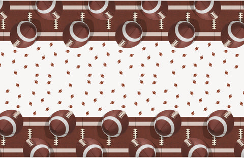 Football Party Rectangular Plastic Table Cover  54 x 84"