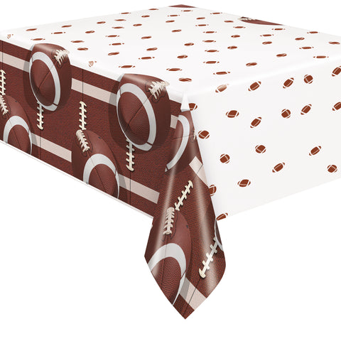 Football Party Rectangular Plastic Table Cover  54 x 84"
