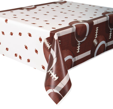 Football Party Rectangular Plastic Table Cover  54 x 84"