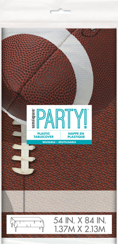 Football Party Rectangular Plastic Table Cover  54 x 84"