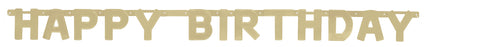 Happy Birthday Gold Deluxe Banner – 4ft Jointed Letter Party Decoration for Birthdays