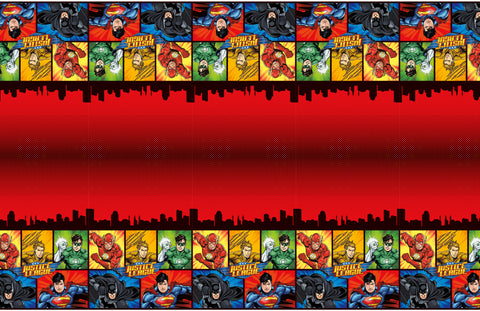 Justice League Rectangular Plastic Table Cover  54 x 84"