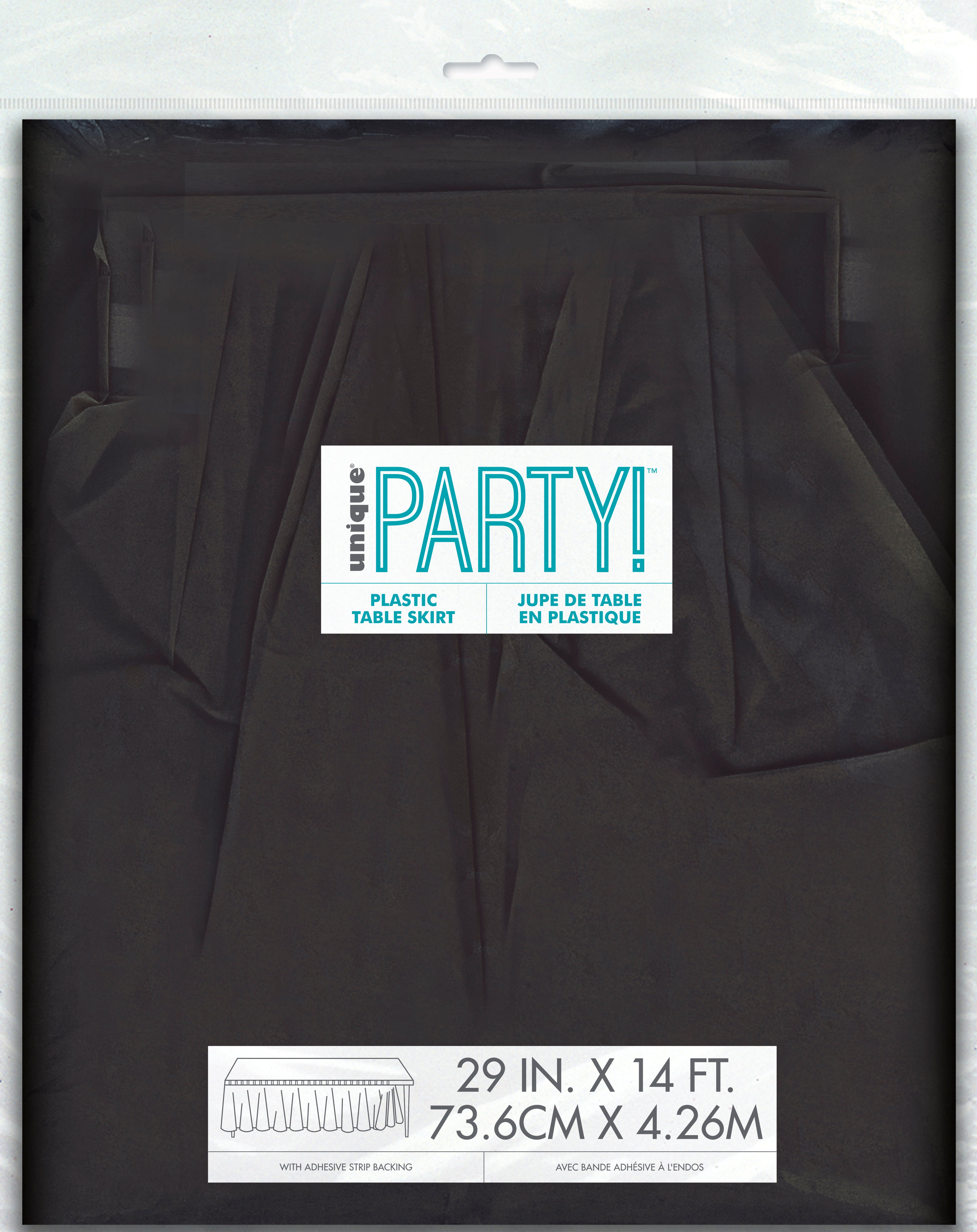 Black Plastic Table Skirt 29in x 14ft, 1 per package