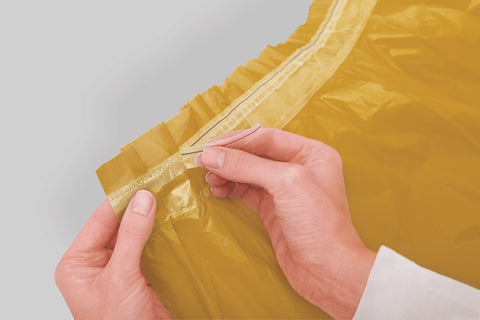Gold Plastic Table Skirt 29in x 14ft, 1 per package