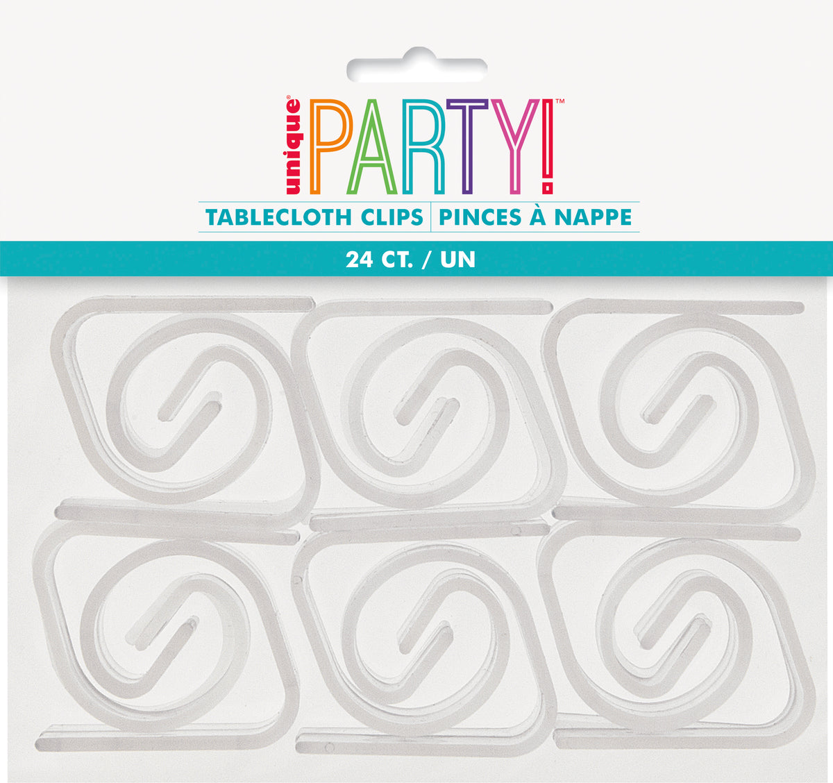 Clear Plastic Table Cover Clips  24ct