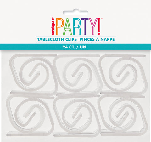 Clear Plastic Table Cover Clips  24ct