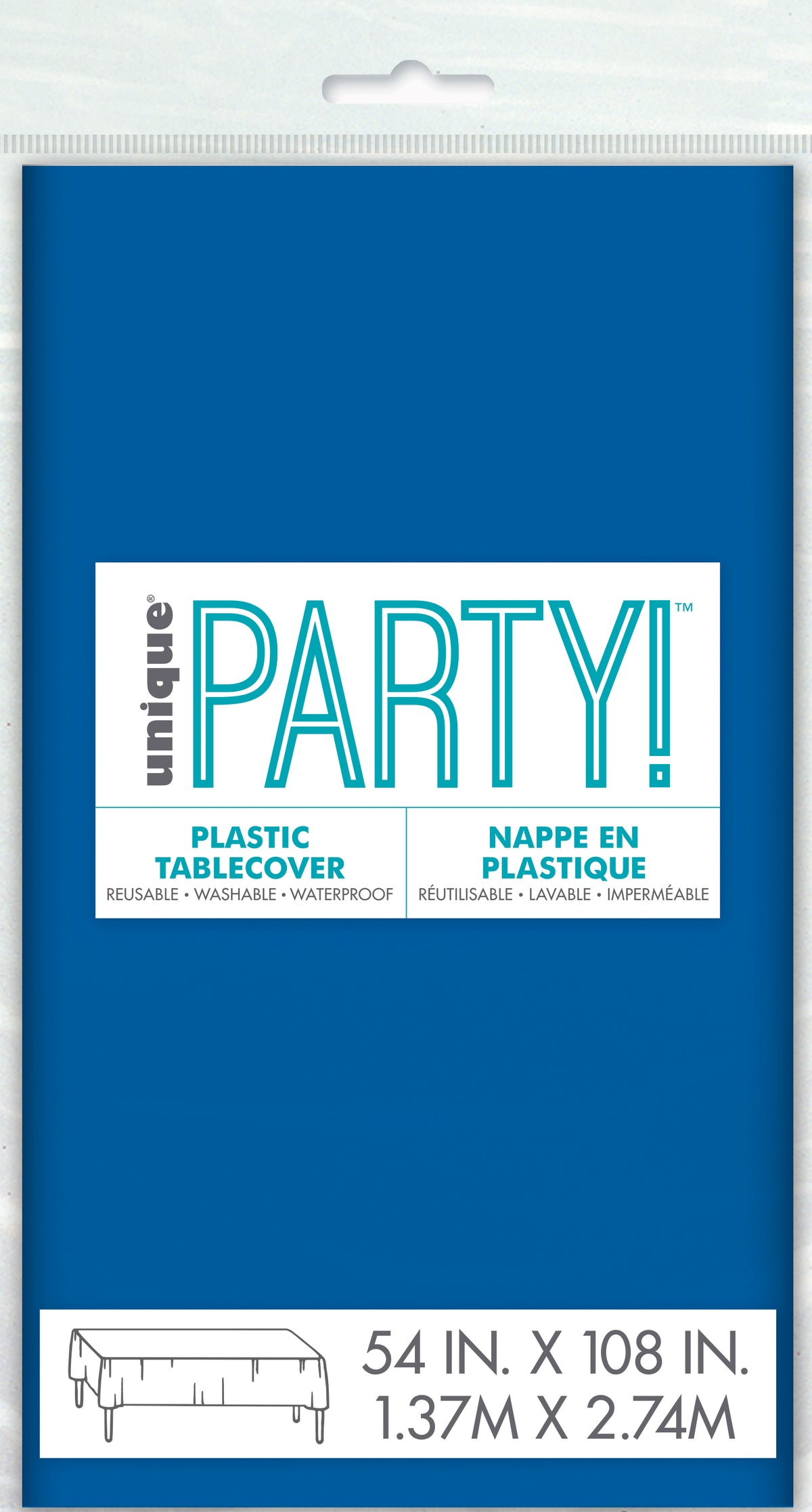 Royal Blue Plastic Table Cover – 54" x 108" Rectangular Party Tablecloth
