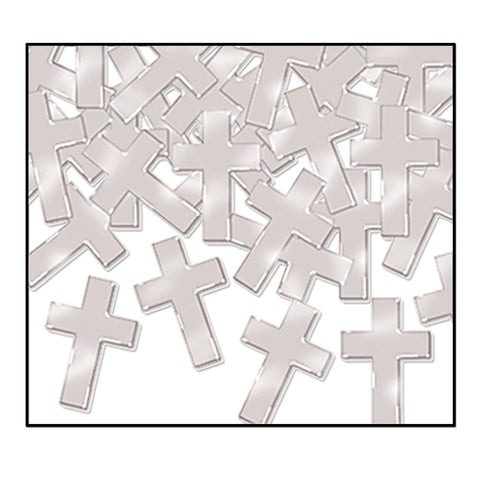 Fanci-Fetti silver cross confetti 1oz metallic decoration for parties in Manahawkin, NJ