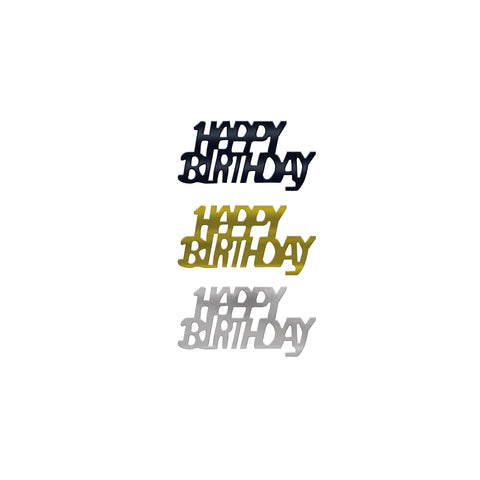 Happy Birthday Fanci-Fetti, Black, Gold and Silver, 1/2 oz package