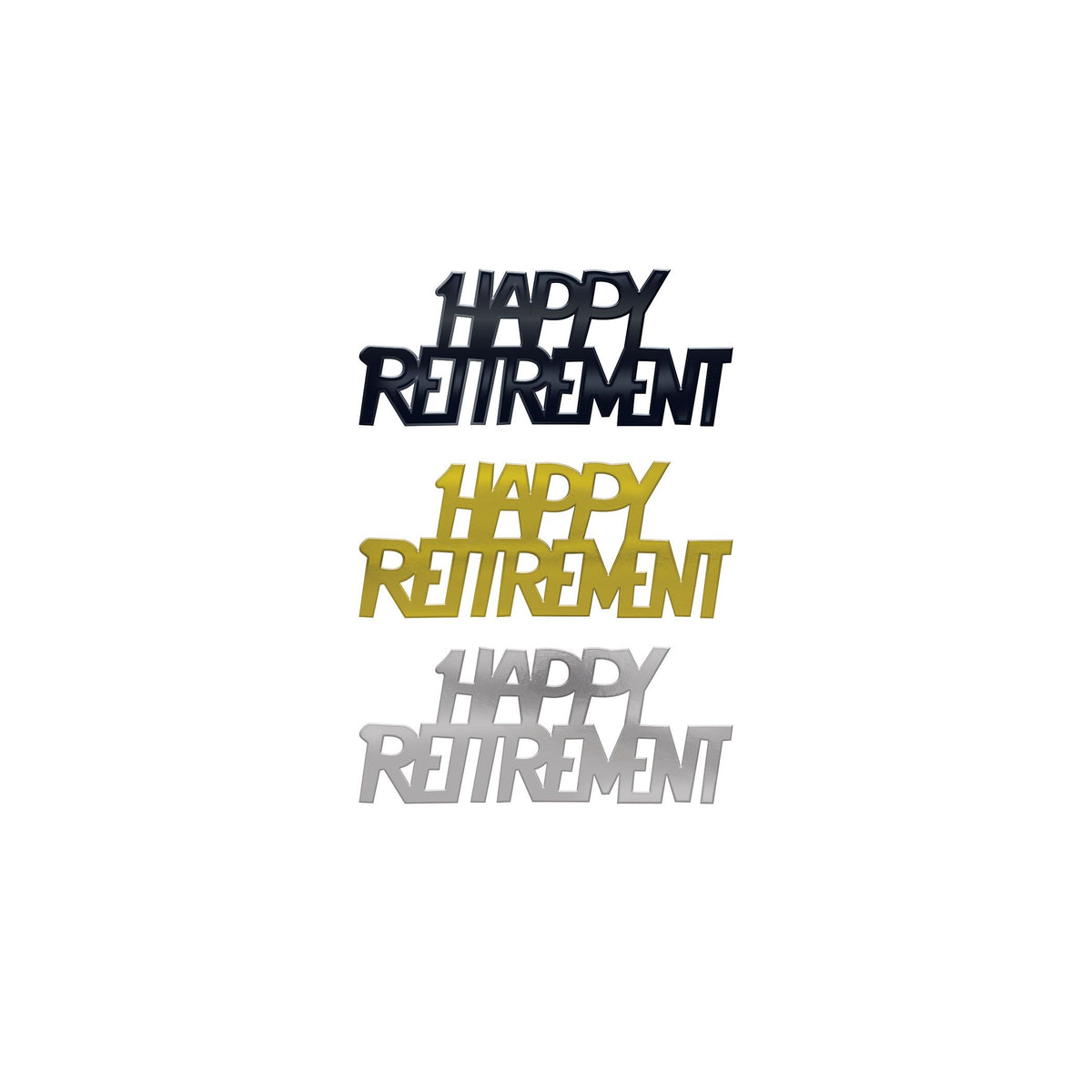 Happy Retirement Fanci-Fetti – 1/2 oz Black, Gold & Silver Confetti for Retirement Party Decor