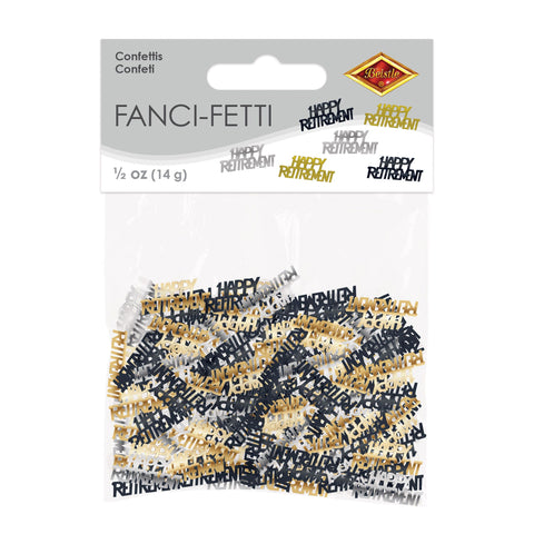 Happy Retirement Fanci-Fetti – 1/2 oz Black, Gold & Silver Confetti for Retirement Party Decor