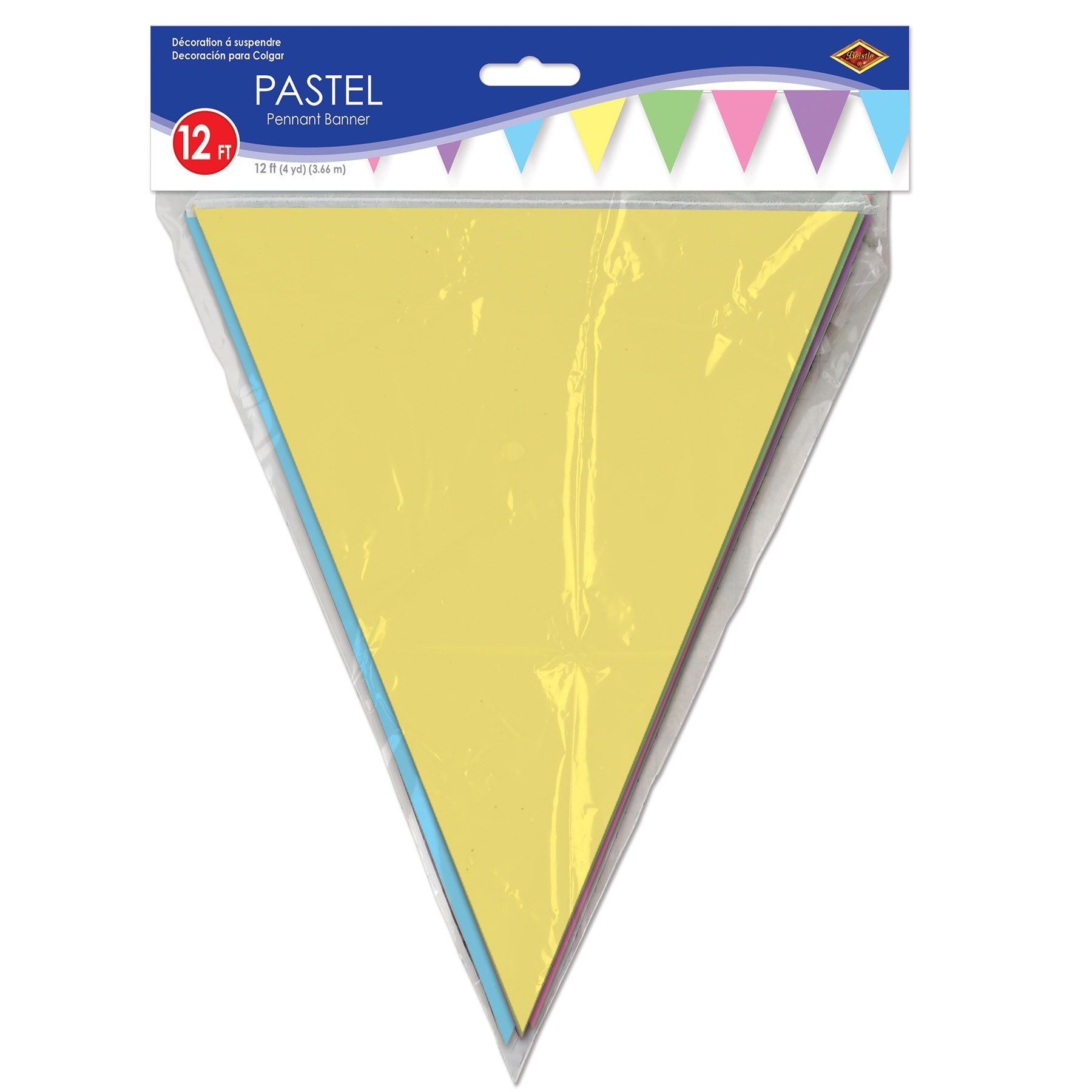 Pastel pennant banner in retail packaging