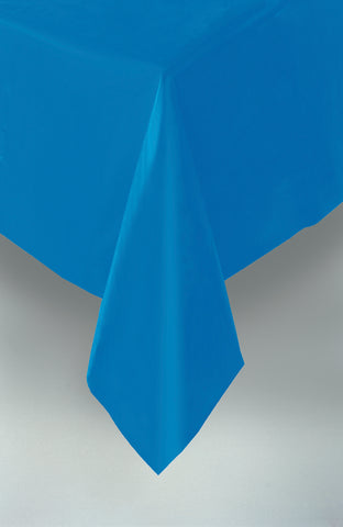 Royal Blue Plastic Table Cover 54"x 108",  1 Per Package